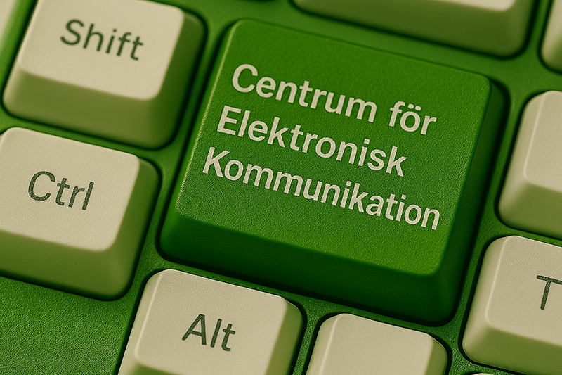 Grönt tangentbord med tect Centrum för elektronisk kommunikation