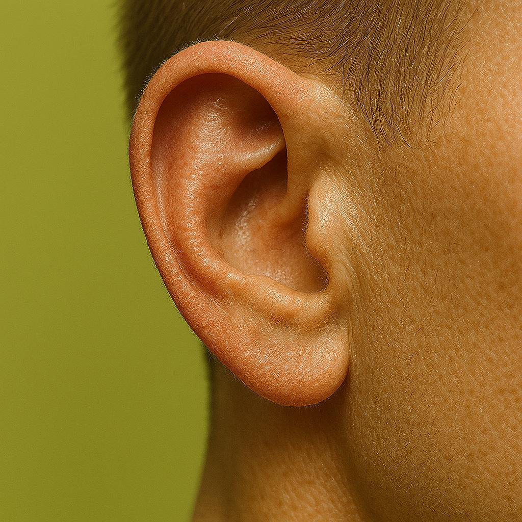 närbild på ett öra